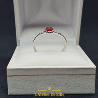 Silver Ring Amber Stone