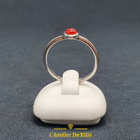 Silver Ring Amber Stone