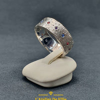 Silver Ring Multicolor Stones