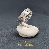 Silver Ring Multicolor Stones