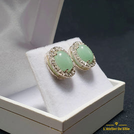 Aventurine Silver Earrings