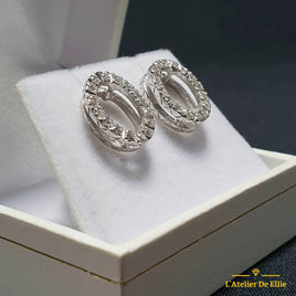 Earrings Silver And White Zirconia