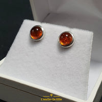 Boucles D'Oreilles Ambre Argent