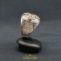Ladies Silver Ring With Citrines