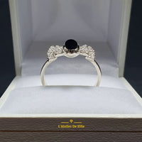 Silver Ring Ribbon and Onyx