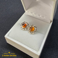 Boucles d'oreilles Ambre et Argent