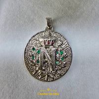 Pendentif Médaillon Argent Initiales "N"