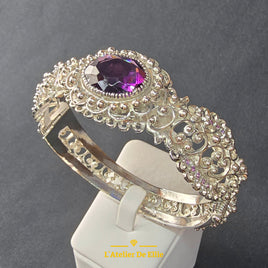 Silver Filigree Bracelet Amethyst