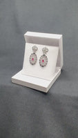 Boucles D'Oreilles Argent Rubis Synthétiques