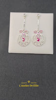 Boucles D'Oreilles Cocktail Rubis Synthétiques